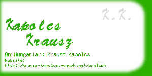 kapolcs krausz business card